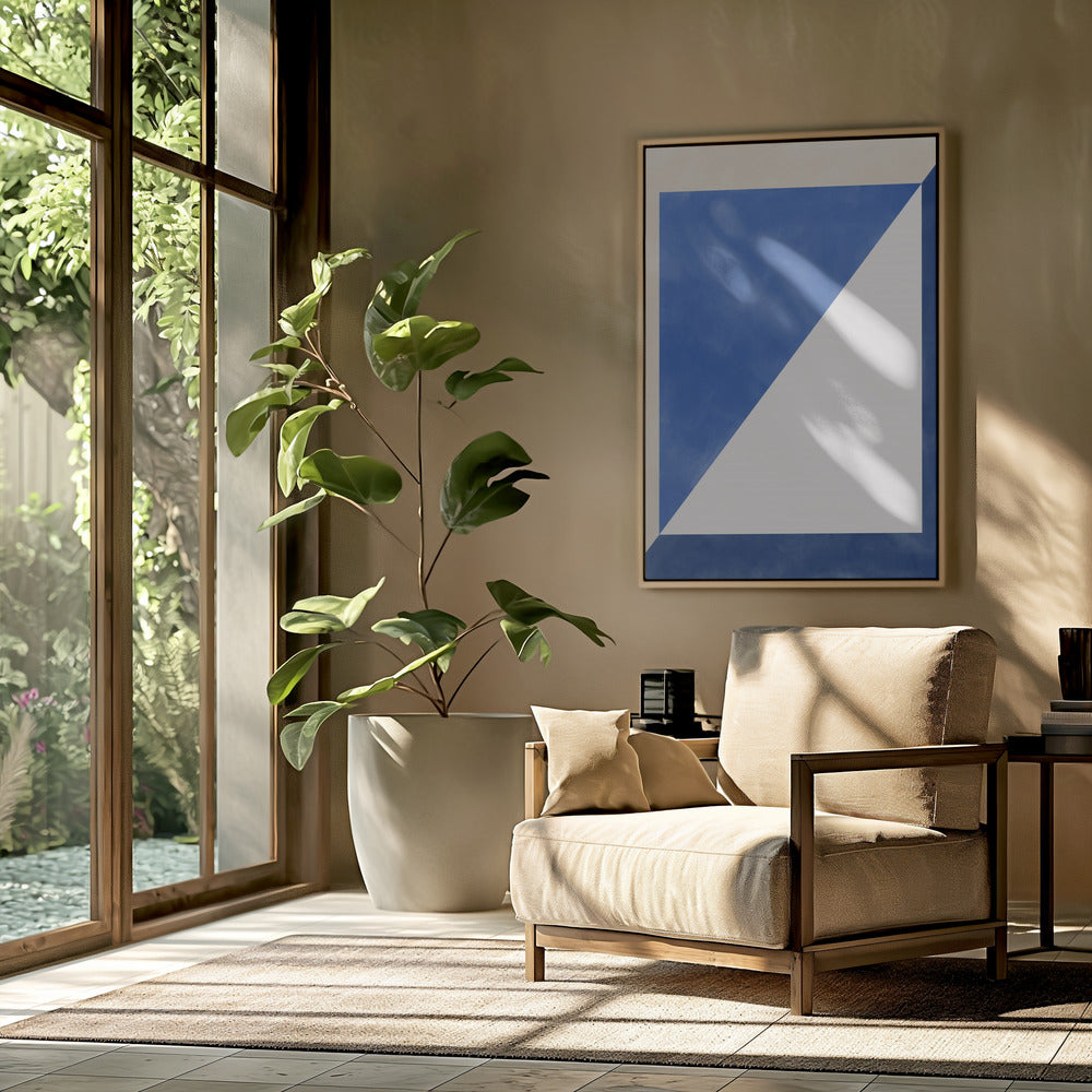 Blauw Geometrisch Spel | Poster