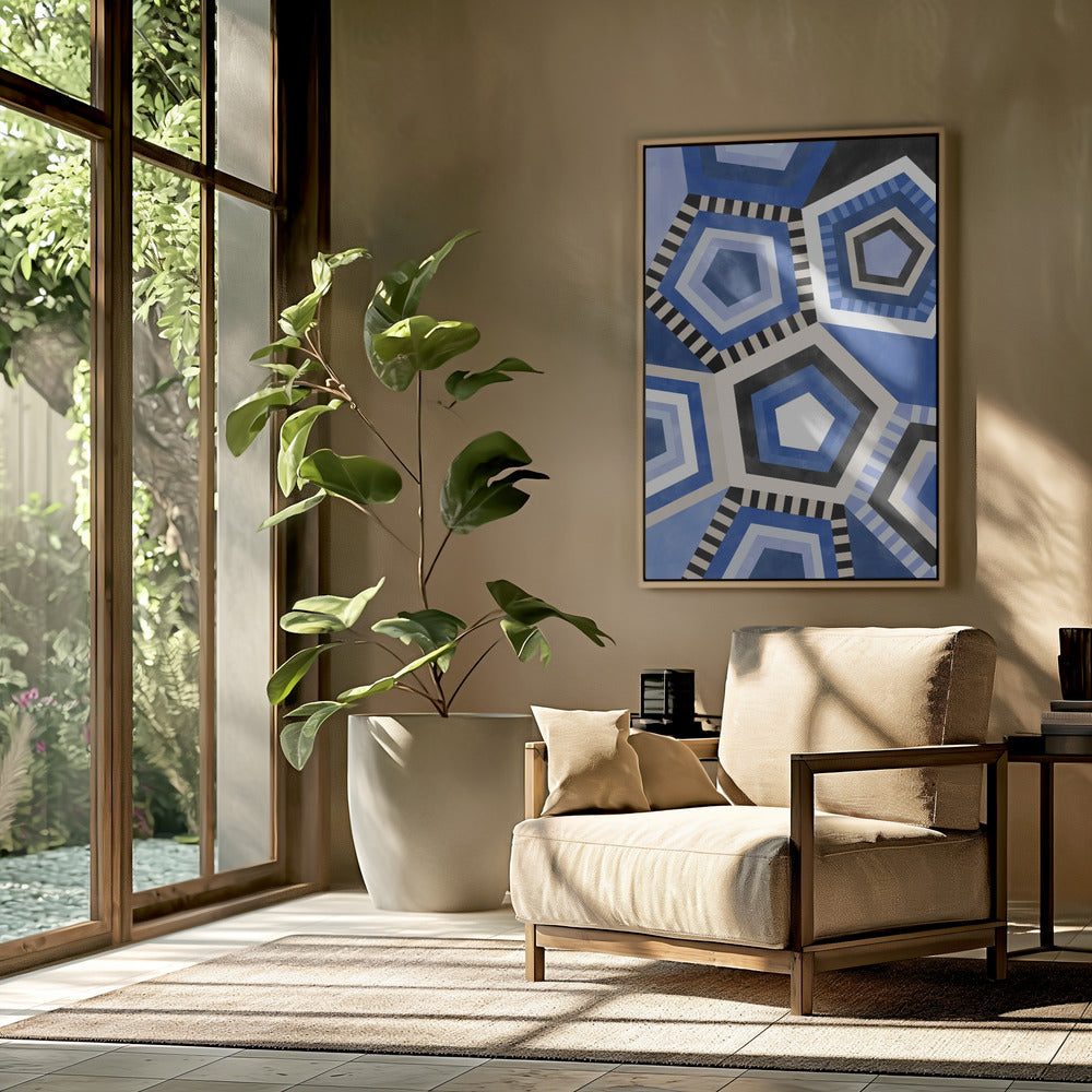 Geometrisch patroon met zeshoekige vorm | Poster