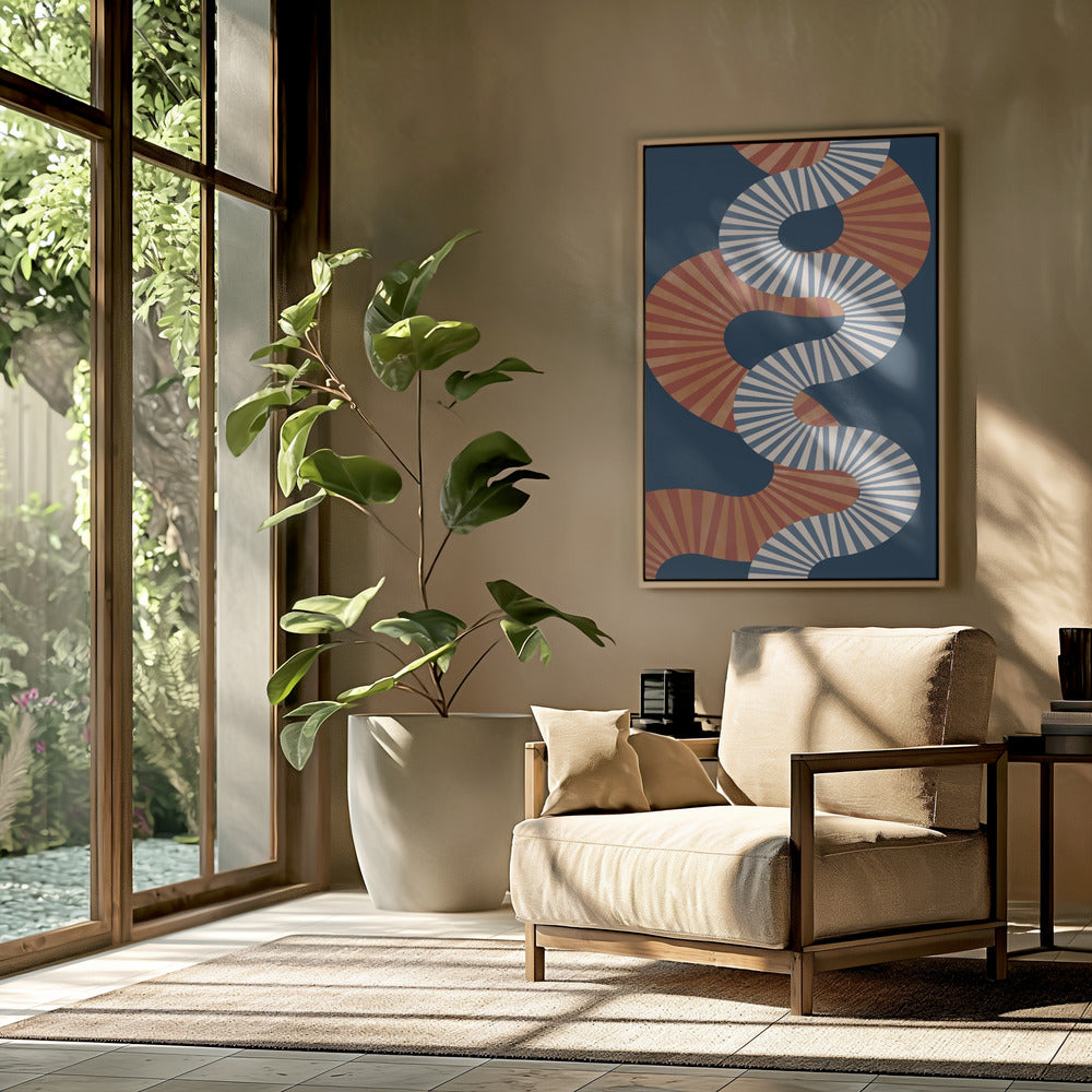 Wikkelpatroon in retrokleuren | Poster