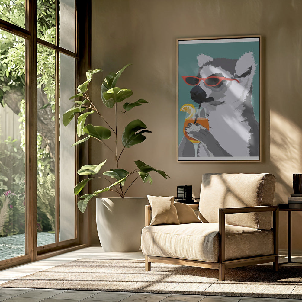 Jugdy Lemur met Drank | Poster