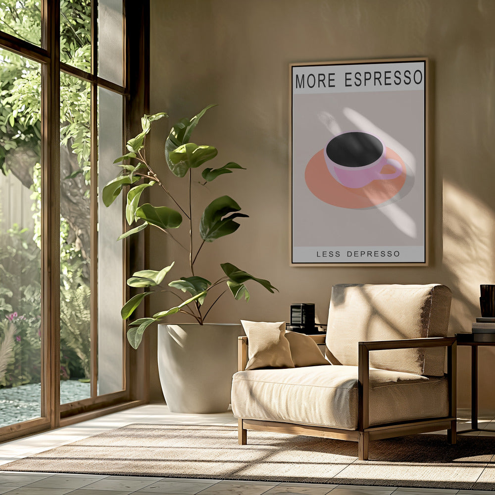 Meer espresso, minder depressie | Poster
