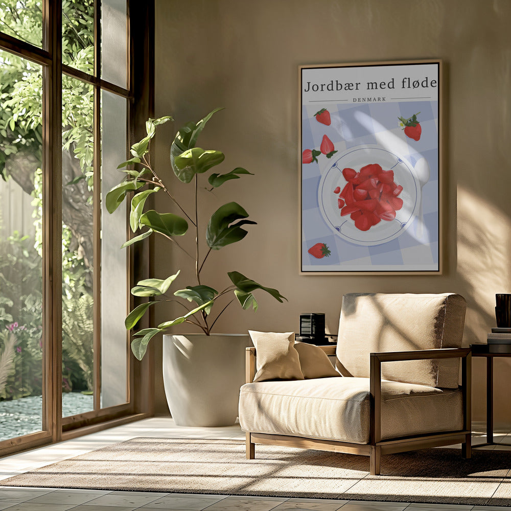 Aardbei met slagroom - Denemarken | Poster