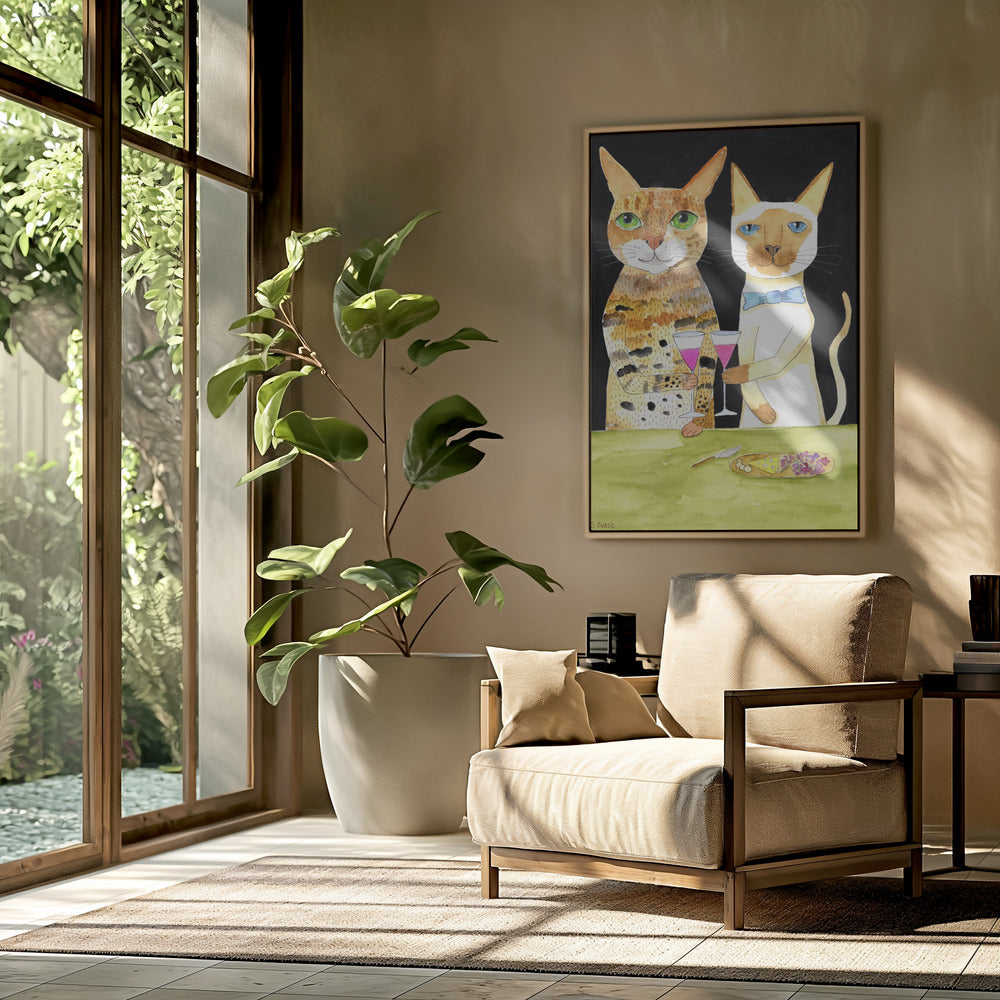 Katten drinken hun beste vrienden | Poster