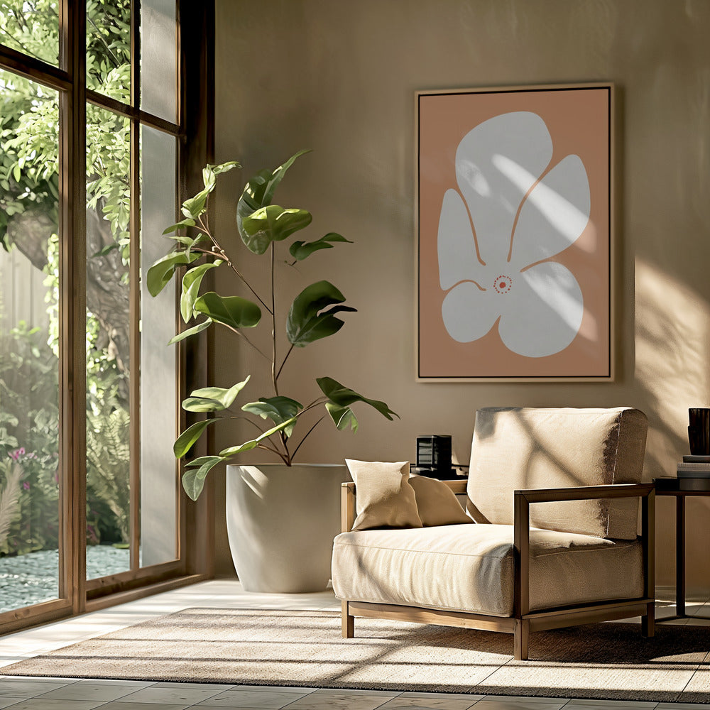 Witte Klaprozenbloem | Poster