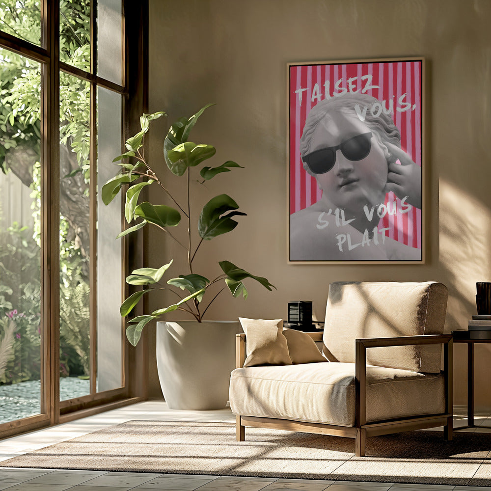 Roze en rood gestreepte Venus | Poster