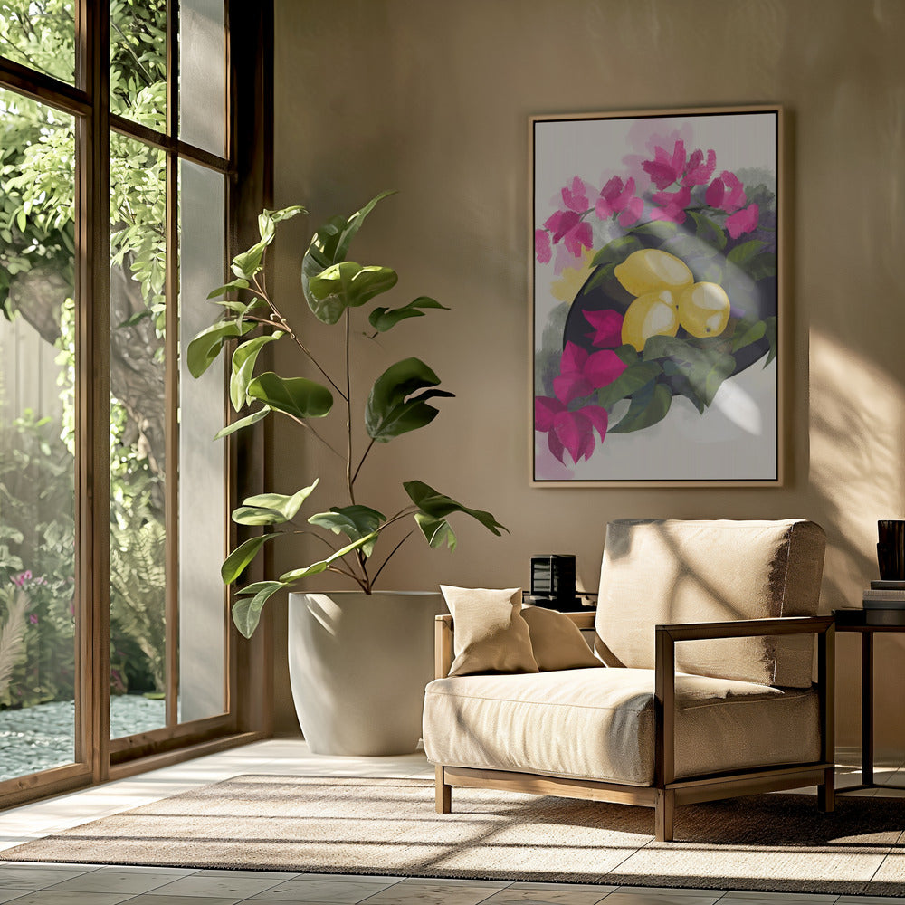Bougainvillea en citroenen | Poster