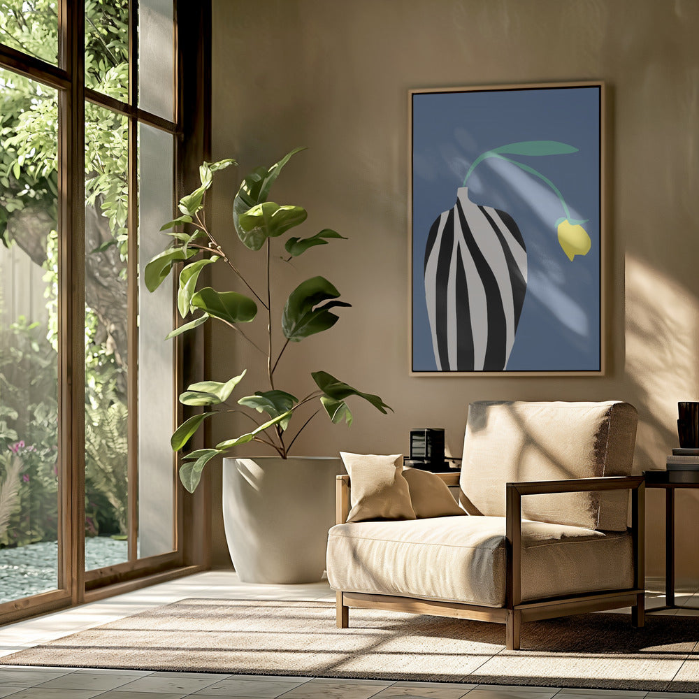 Tulp in zebrastreepvaas | Poster