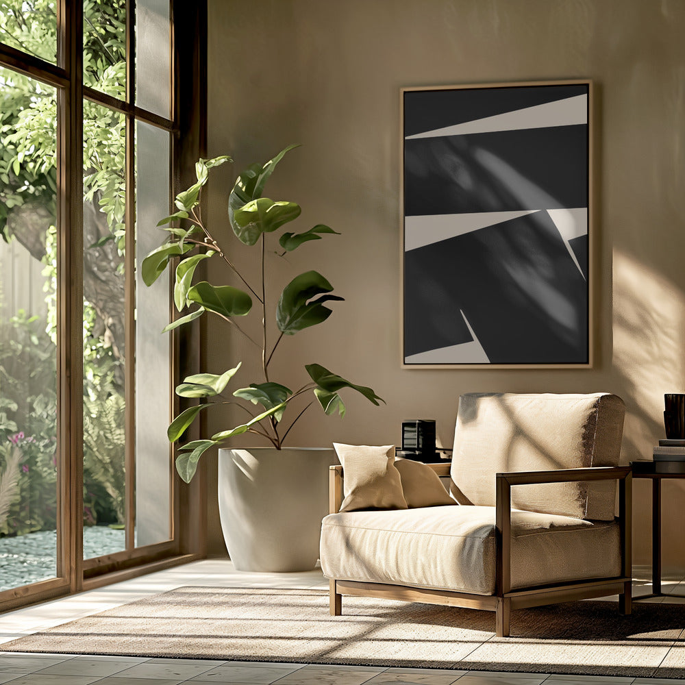 Zwarte vlakte abstract | Poster