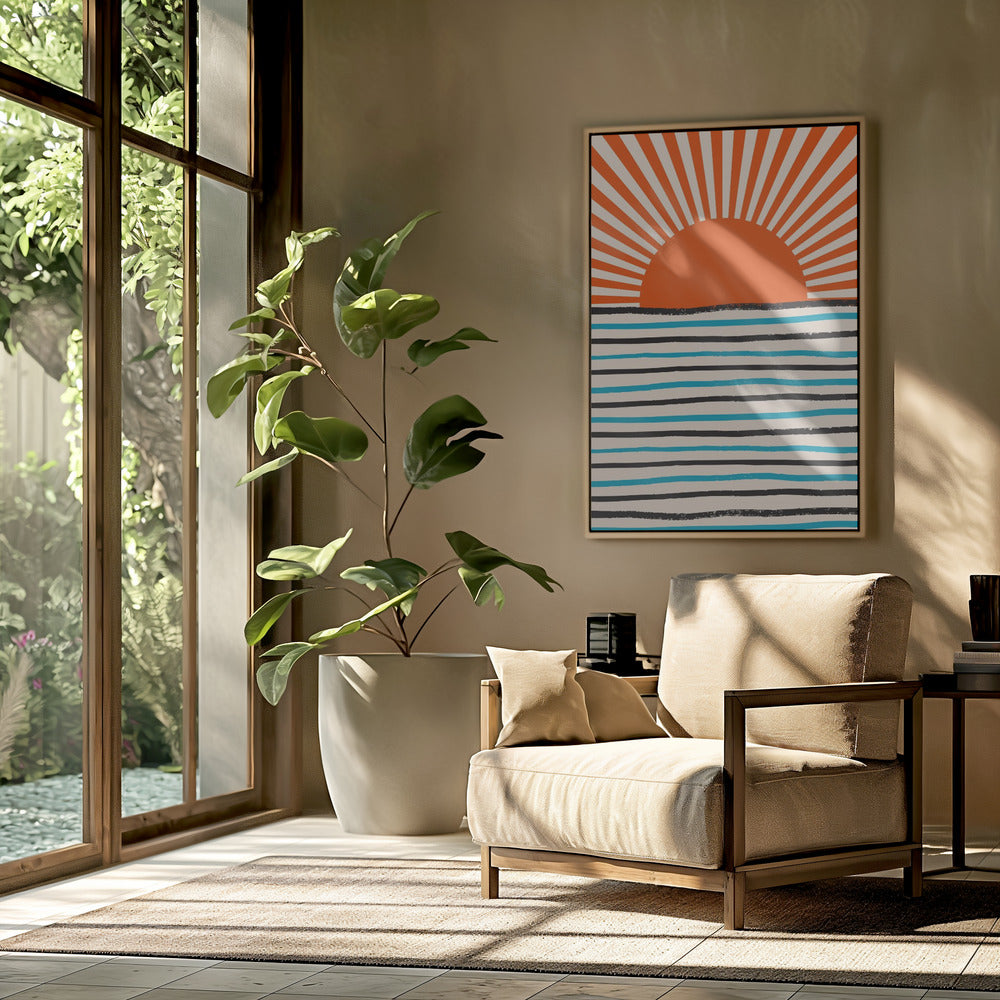 Rode Zon en Zee | Poster