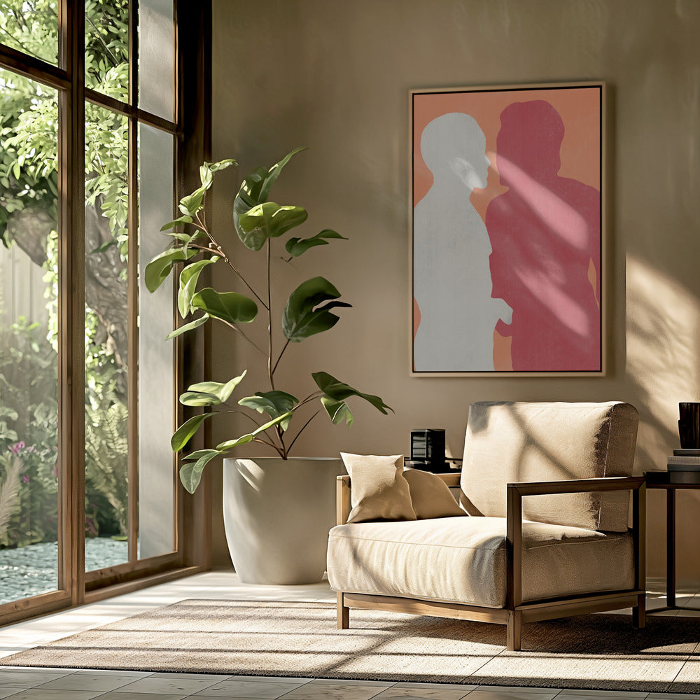 Silhouetten van twee figuren | Poster