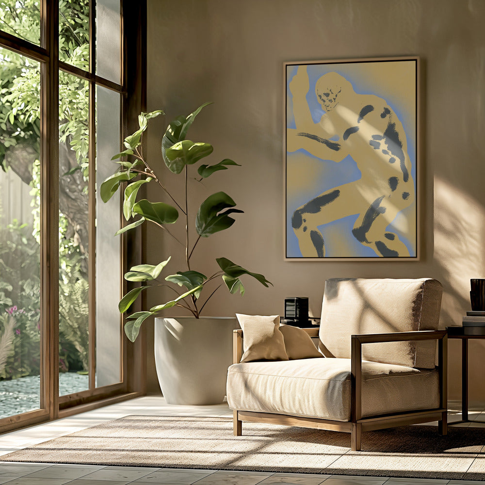 Skeletfiguur in dynamische houding | Poster