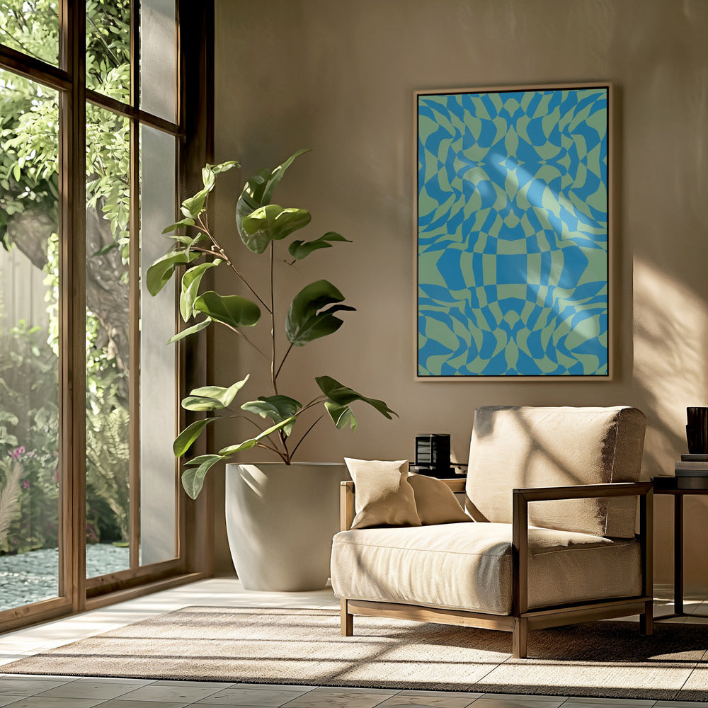 Coole kleuren Warp Checkers | Poster