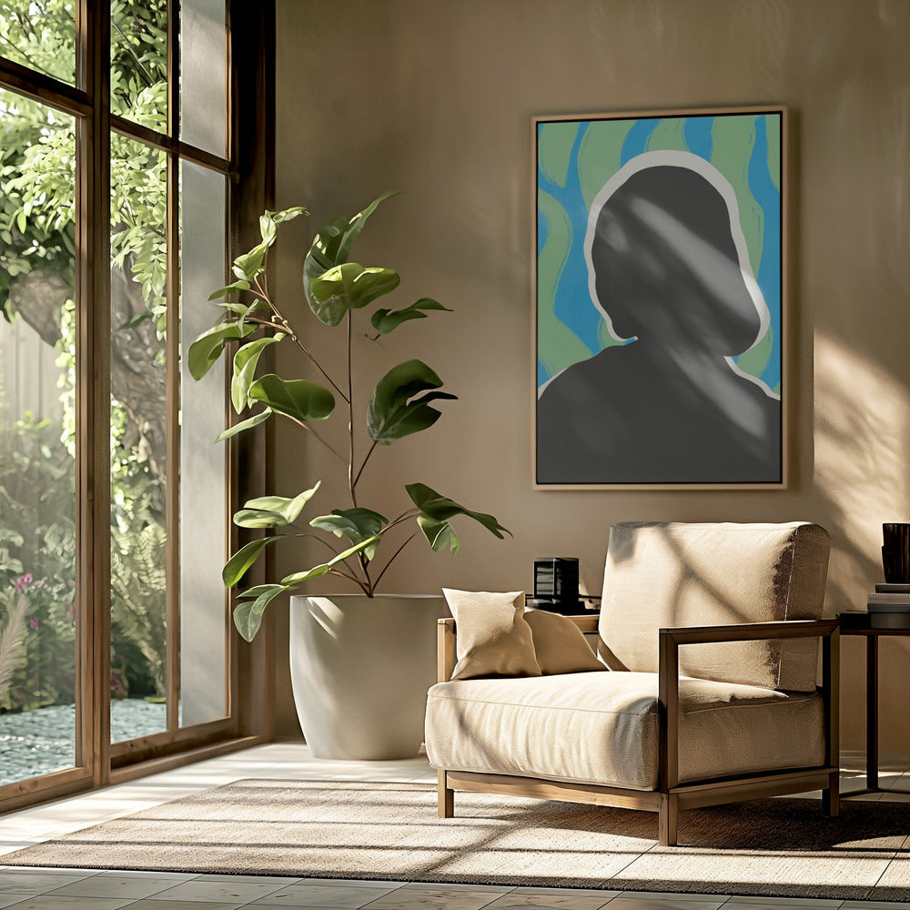 Anoniem portret in koele kleuren | Poster