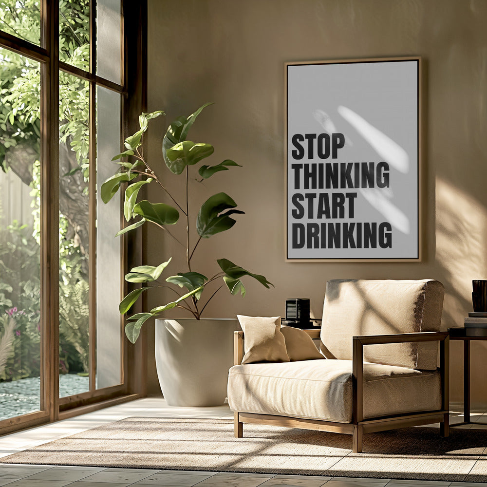 Uitschakelen, een slokje nemen | Poster