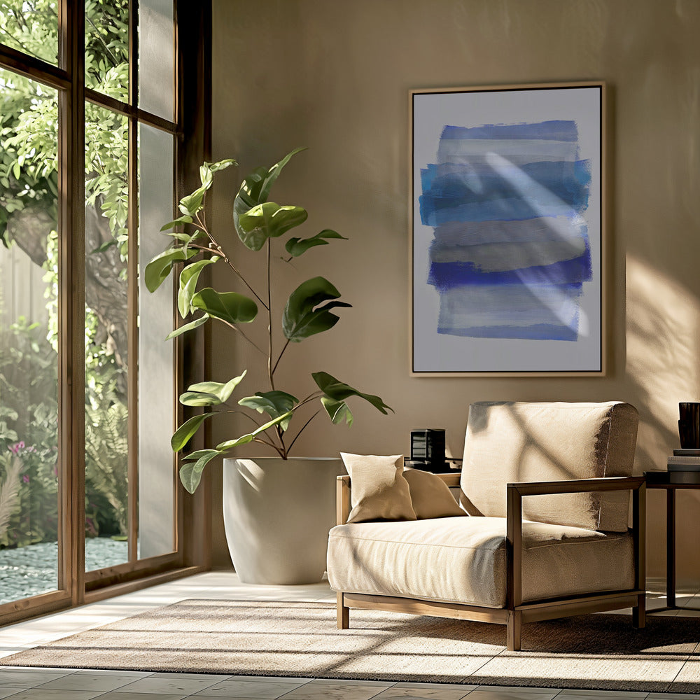 Abstracte penseelstreken 45Y | Poster