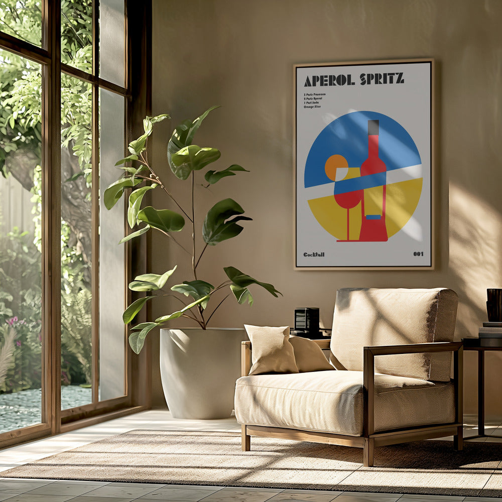 Aperol Spritz Cocktail Bauhaus Kunstdruk | Poster