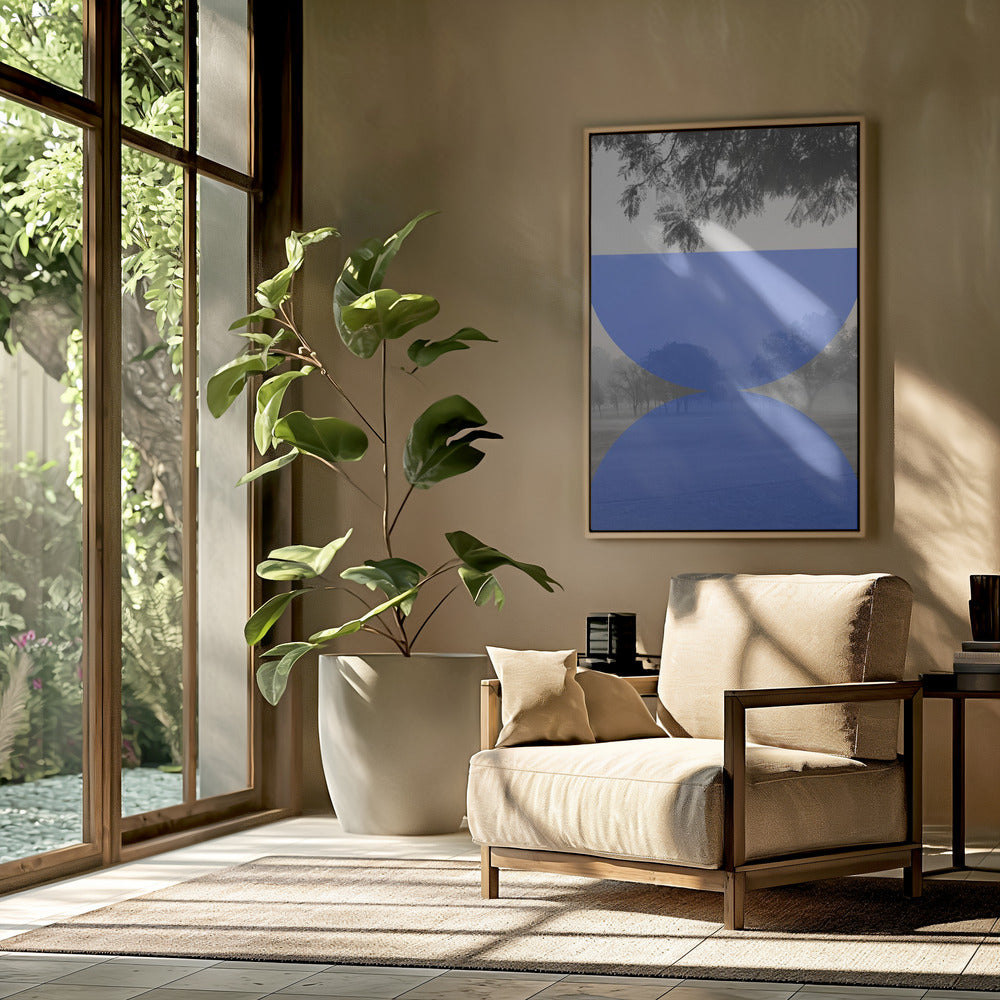 Mistige blauwe horizon | Poster