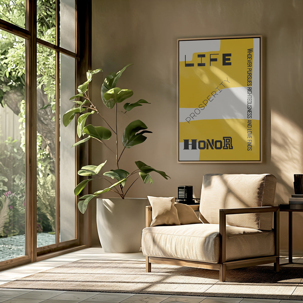 Bijbelvers - Leven, welvaart en eer | Poster