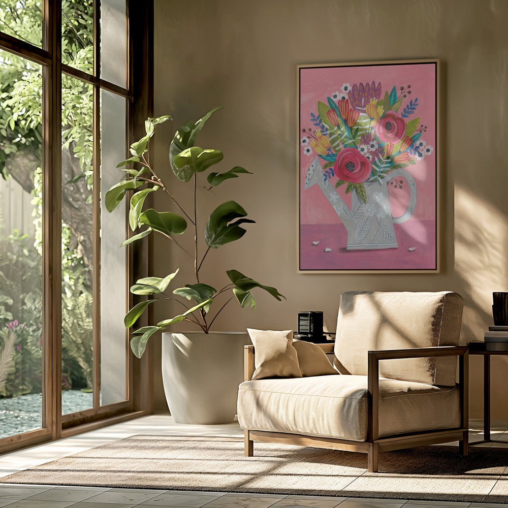 Watering Can with Flowers | Poster