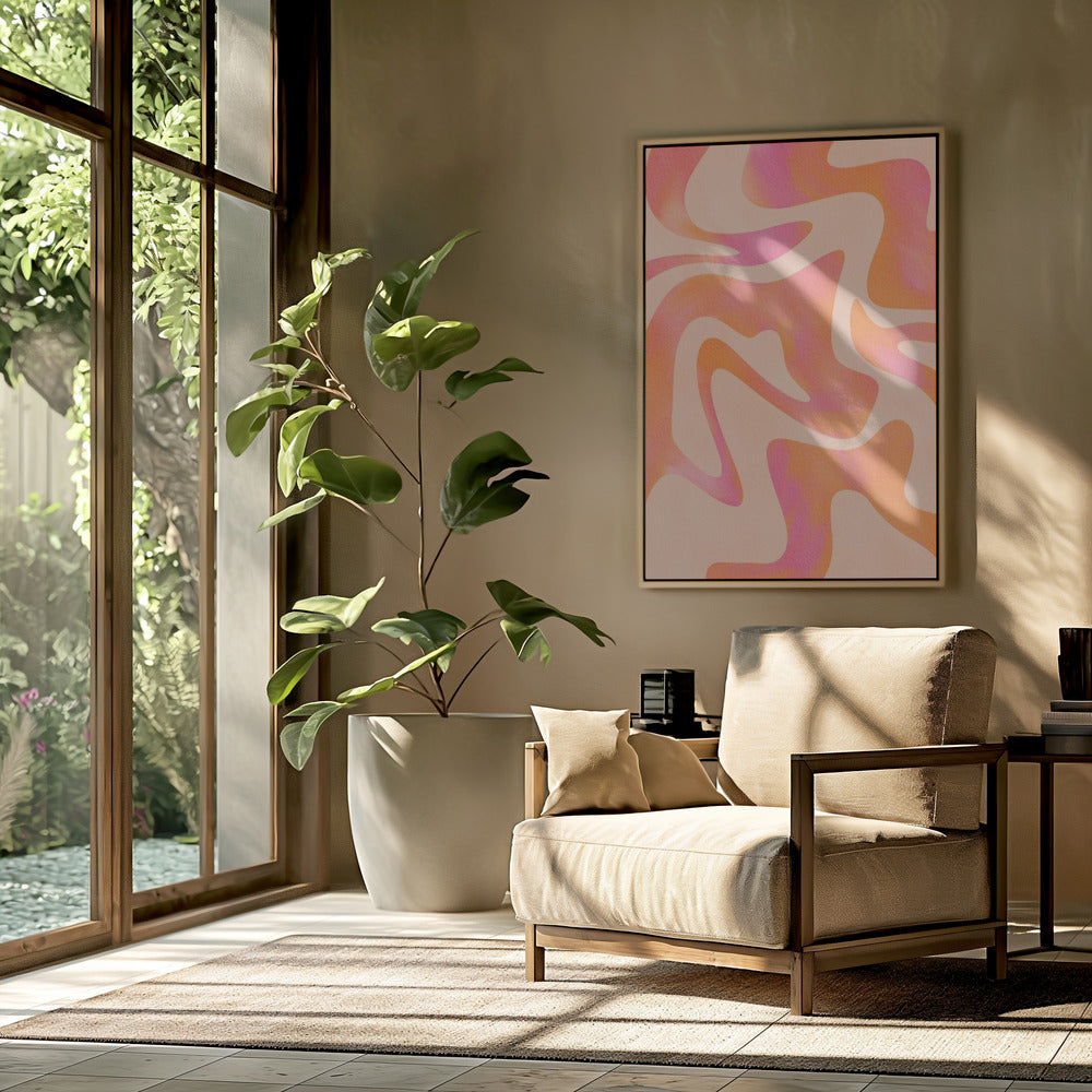 Abstracte golf - Peach Fuzz | Poster