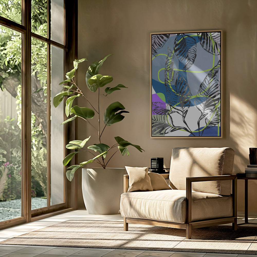 Black Leaves With Color Abstract No3 | Poster