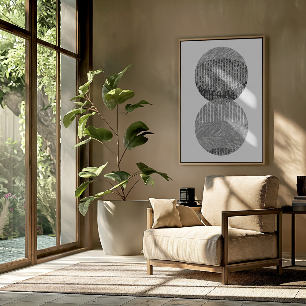 Zwartgrijze stippen Bauhaus nr. 3 | Poster