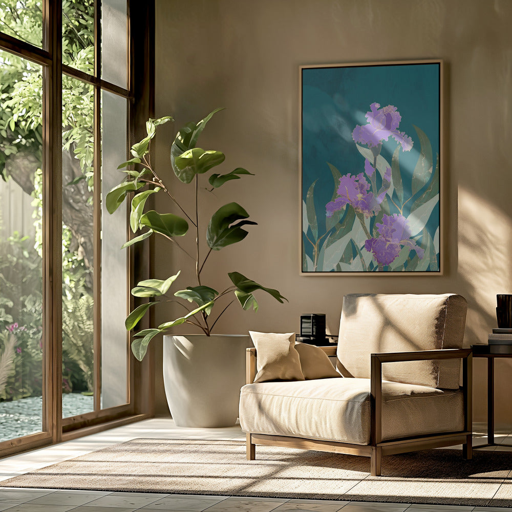 Irisbloem Turquoise | Poster