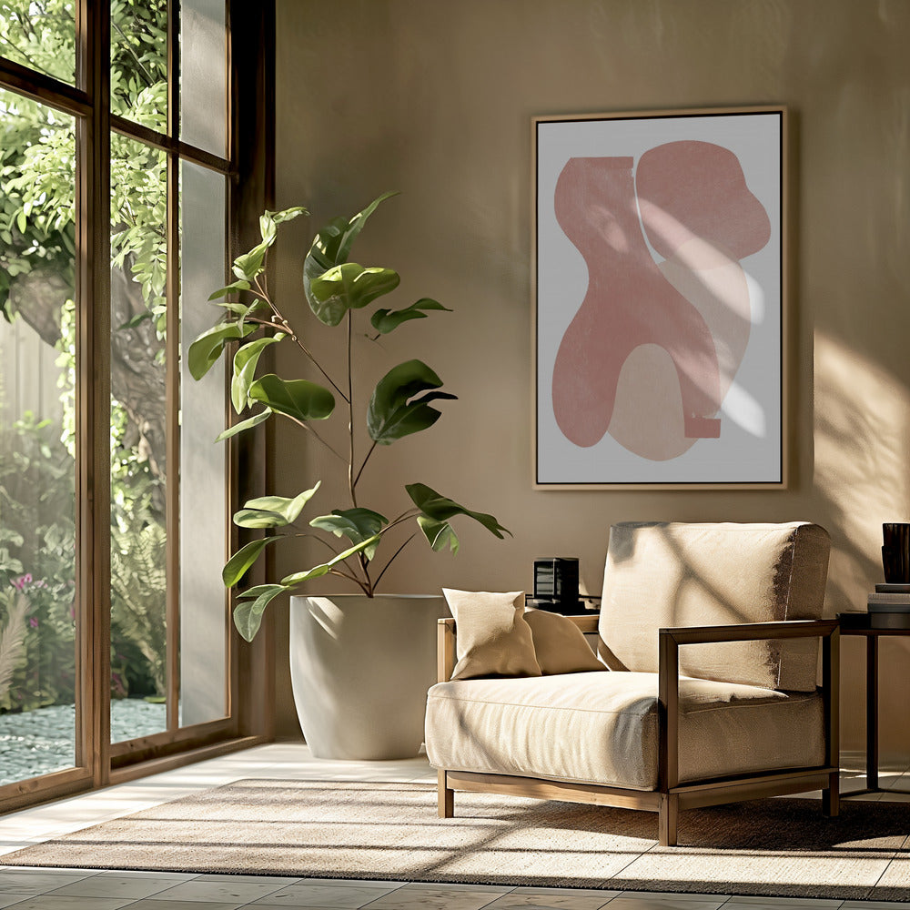 Peach Paper Cut Composition No.2 | Poster