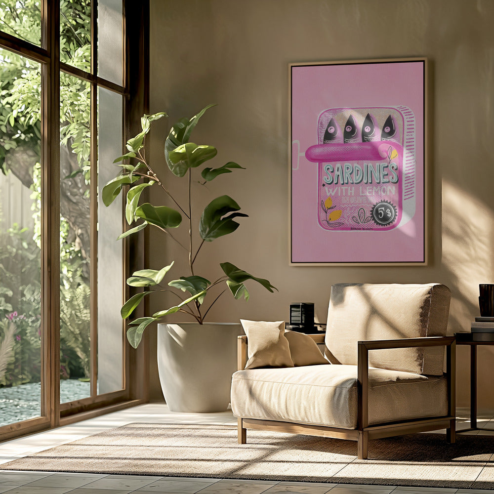 Sardientjesblikje Roze | Poster