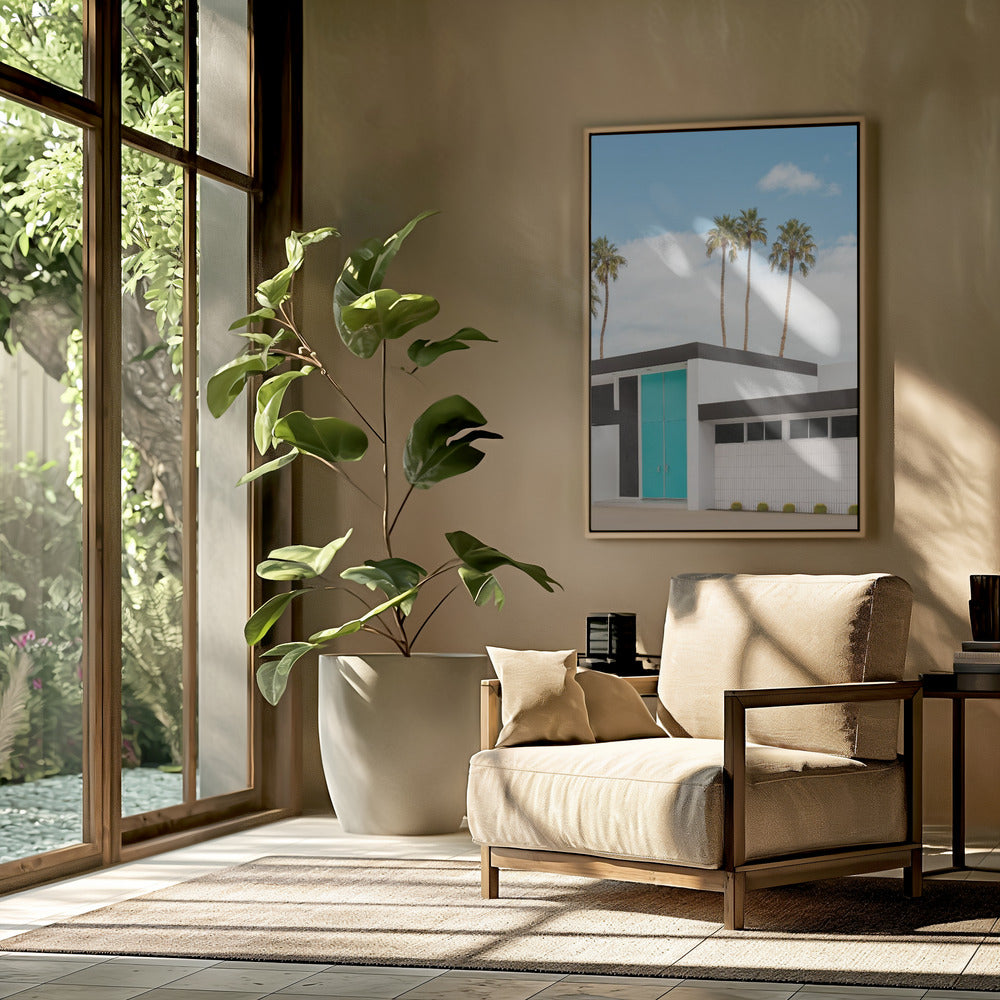 Turquoise Blue Doors on a Modern Home | Poster