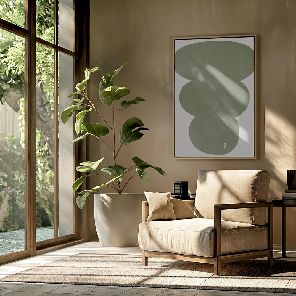 Greenery Simple Retro Shapes | Poster