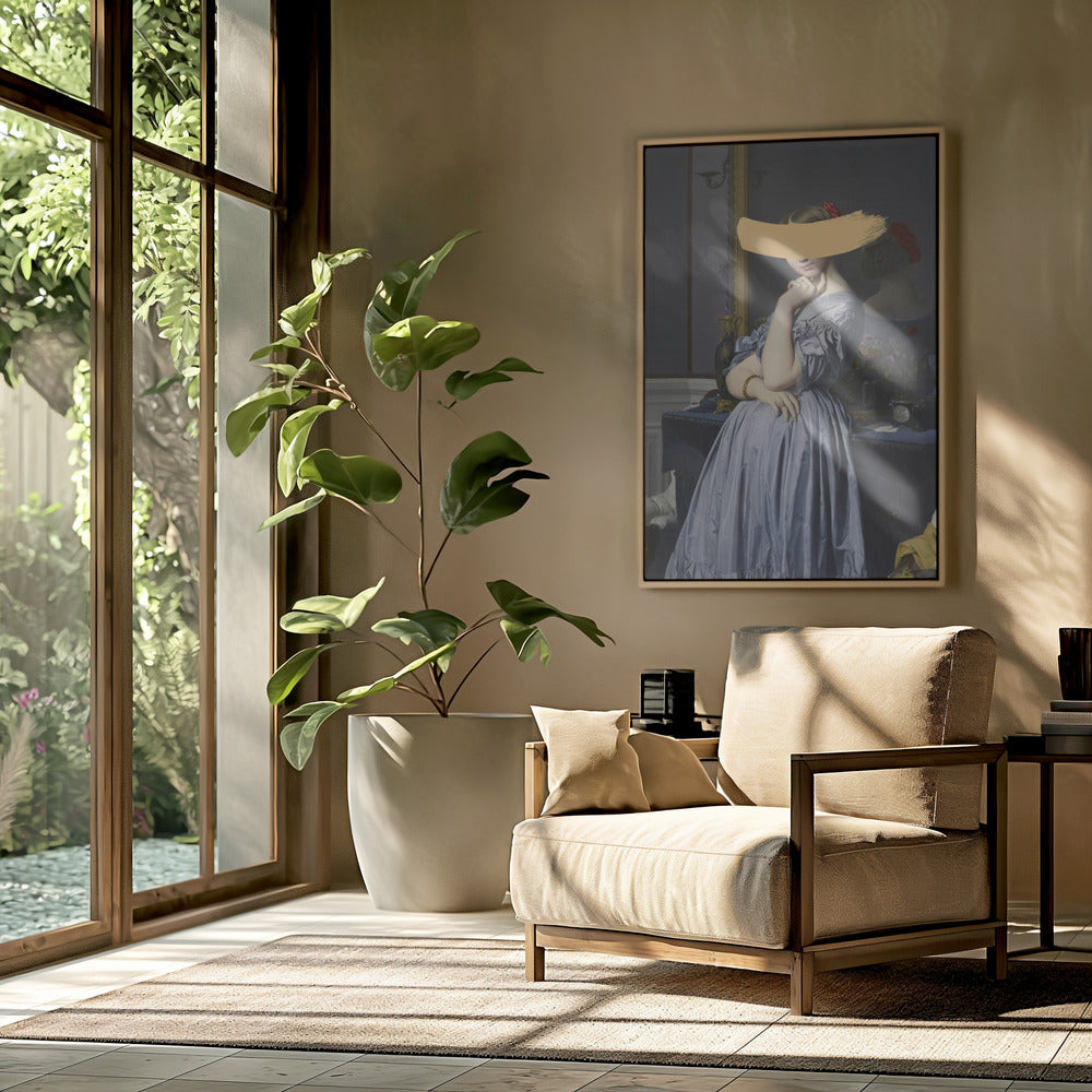Classic Oil Painting and Yellow Splash | Poster