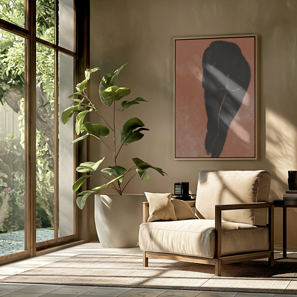 Naakt baden in het zwart | Poster