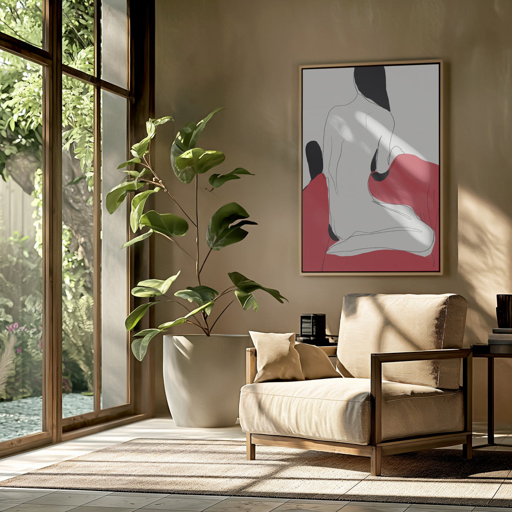 Naaktfiguur in een dynamische pose | Poster