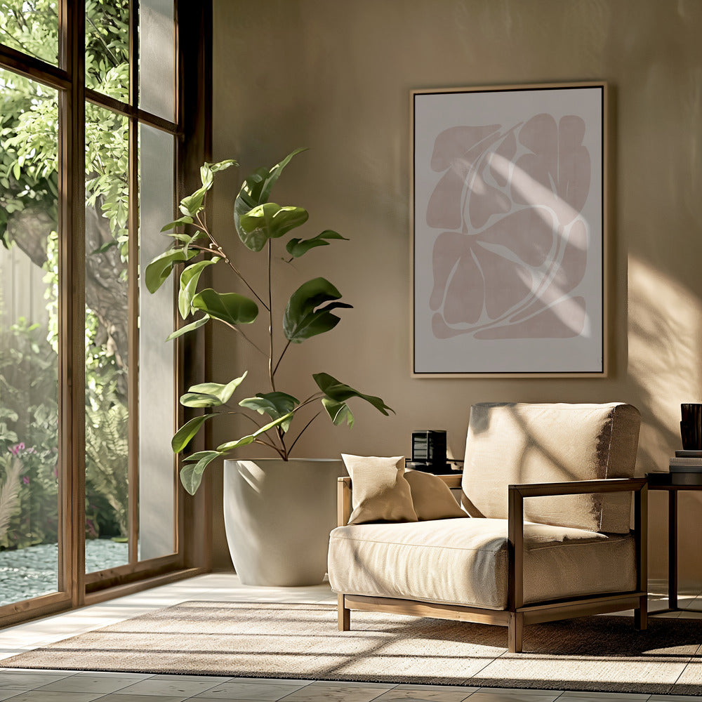 Beige abstracte vormen | Poster