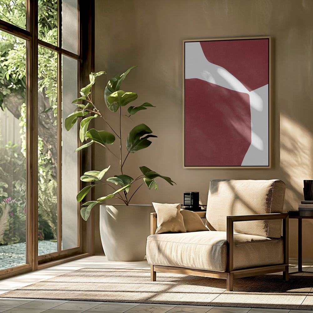 Abstract Rood op wit | Poster