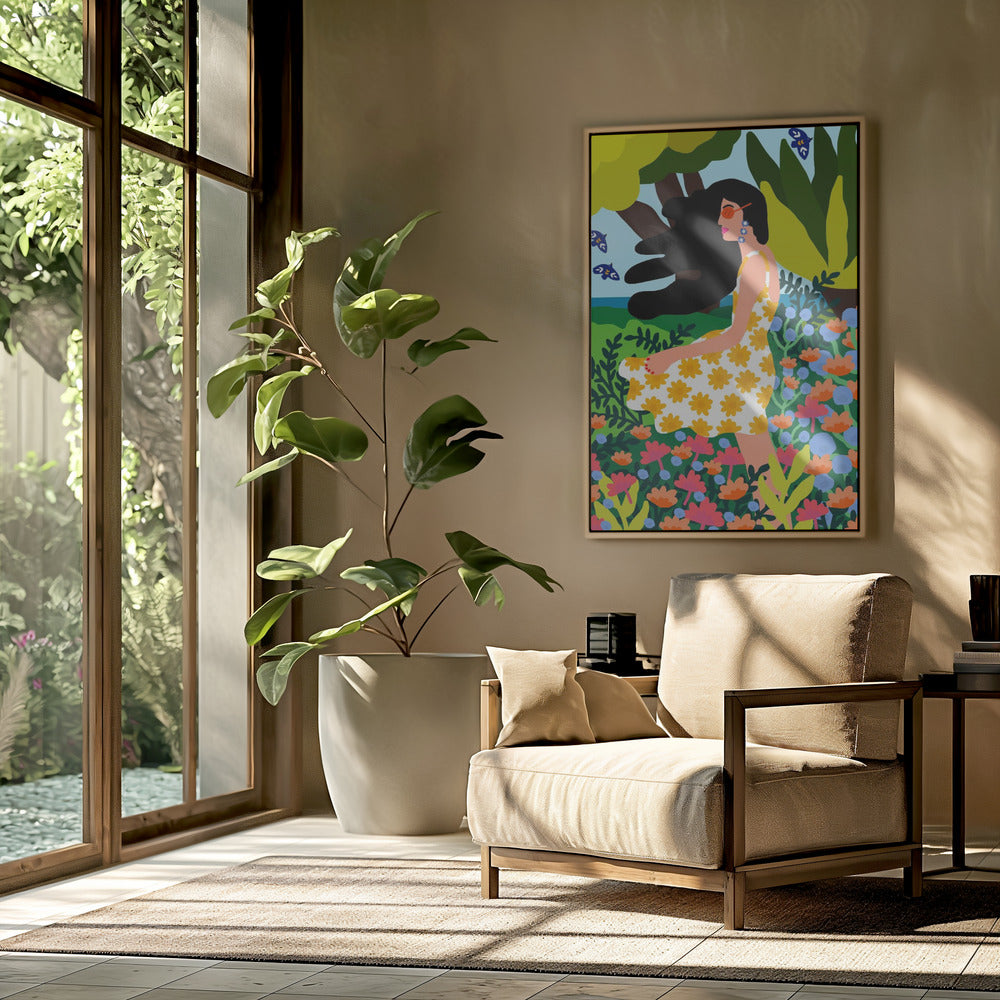Bloemen zomermeisje | Poster