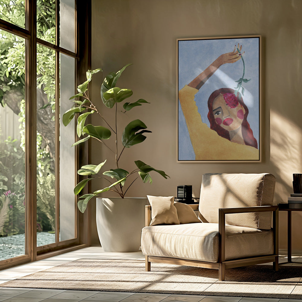 Magda with flower | Poster