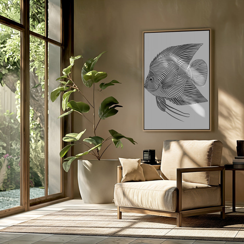 Lijnenkunst Vis | Poster