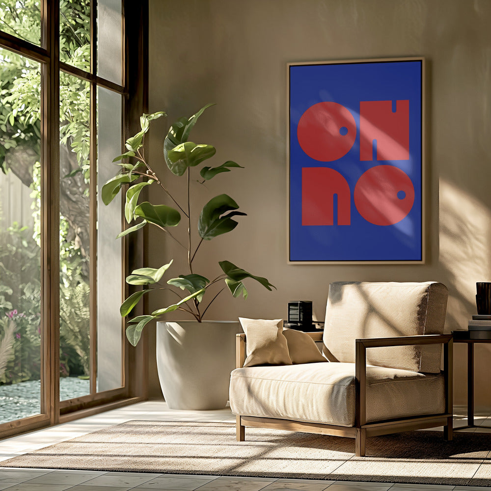 Vette letters, blauwe achtergrond | Poster