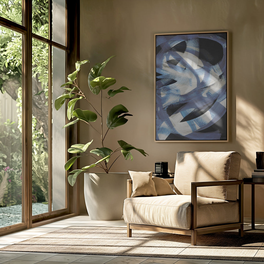 Abstracte penseelstreken 128 | Poster