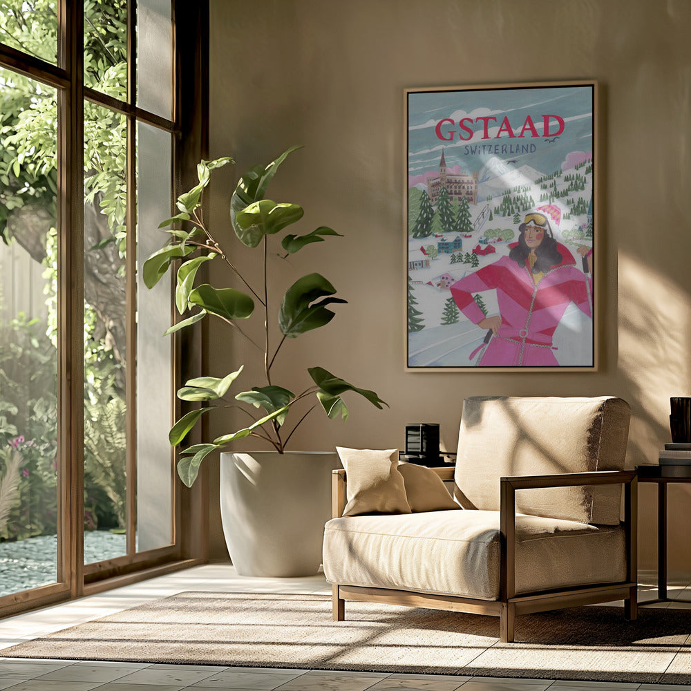 Reisposter Vrouw in Gstaad, Zwitserland | Poster