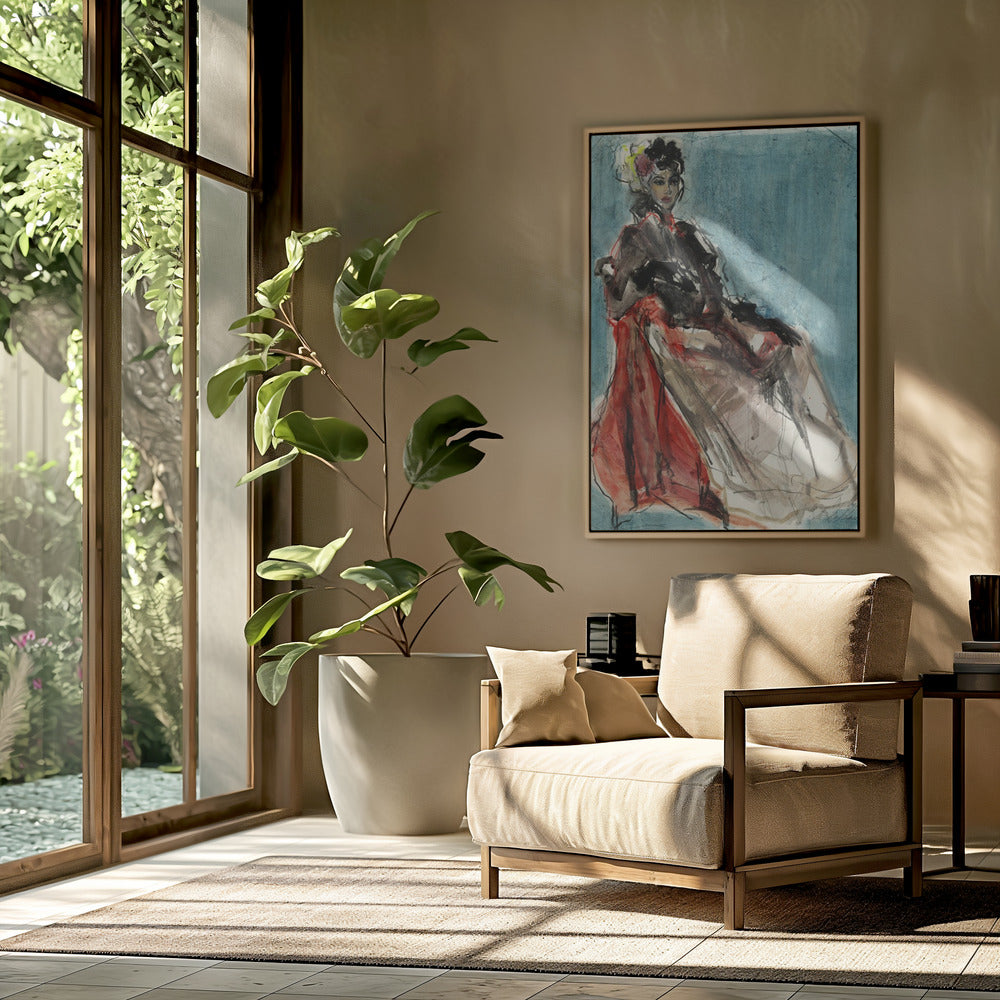 Elegante pose van vrouwenportret | Poster