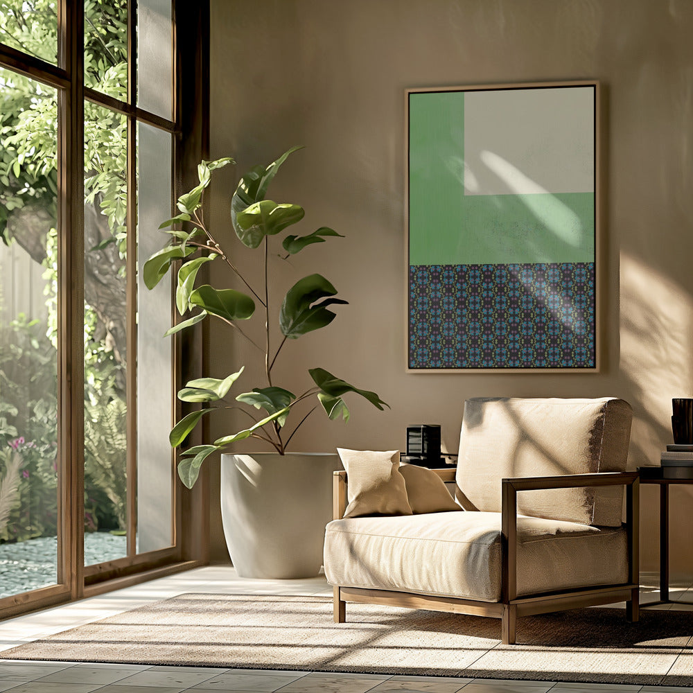 Pastelgroen en nyonya-patrooncollage | Poster
