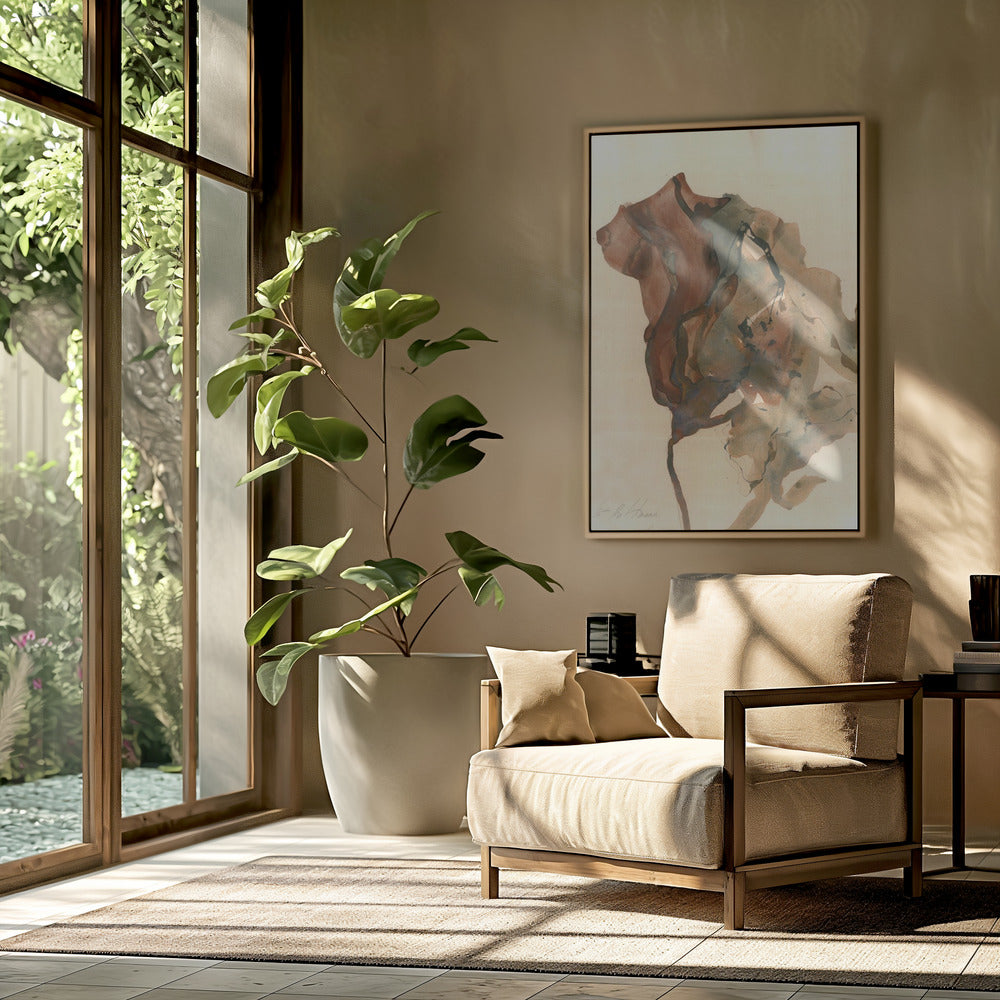 Organic Shapes in Earthy Tones of Brown and Green | Poster