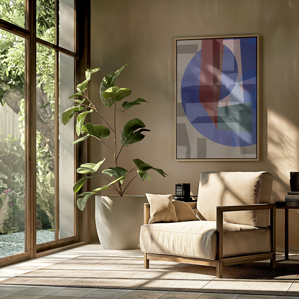 Bruin Blauw Geweven 5 | Poster