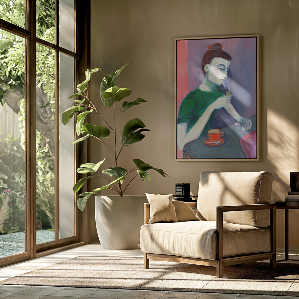 Lady lighting cigarette | Poster