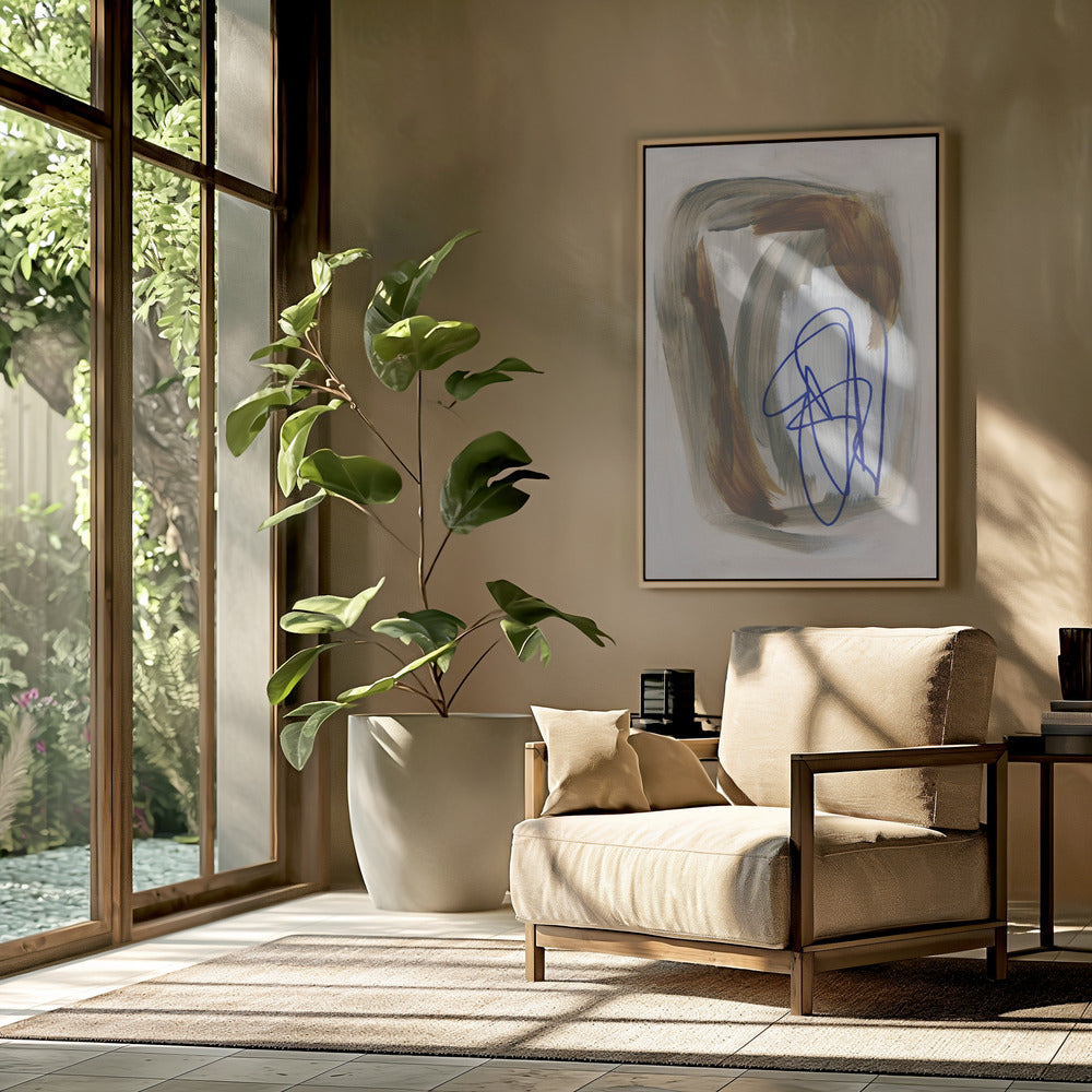 Abstracte penseelstreken 156 | Poster