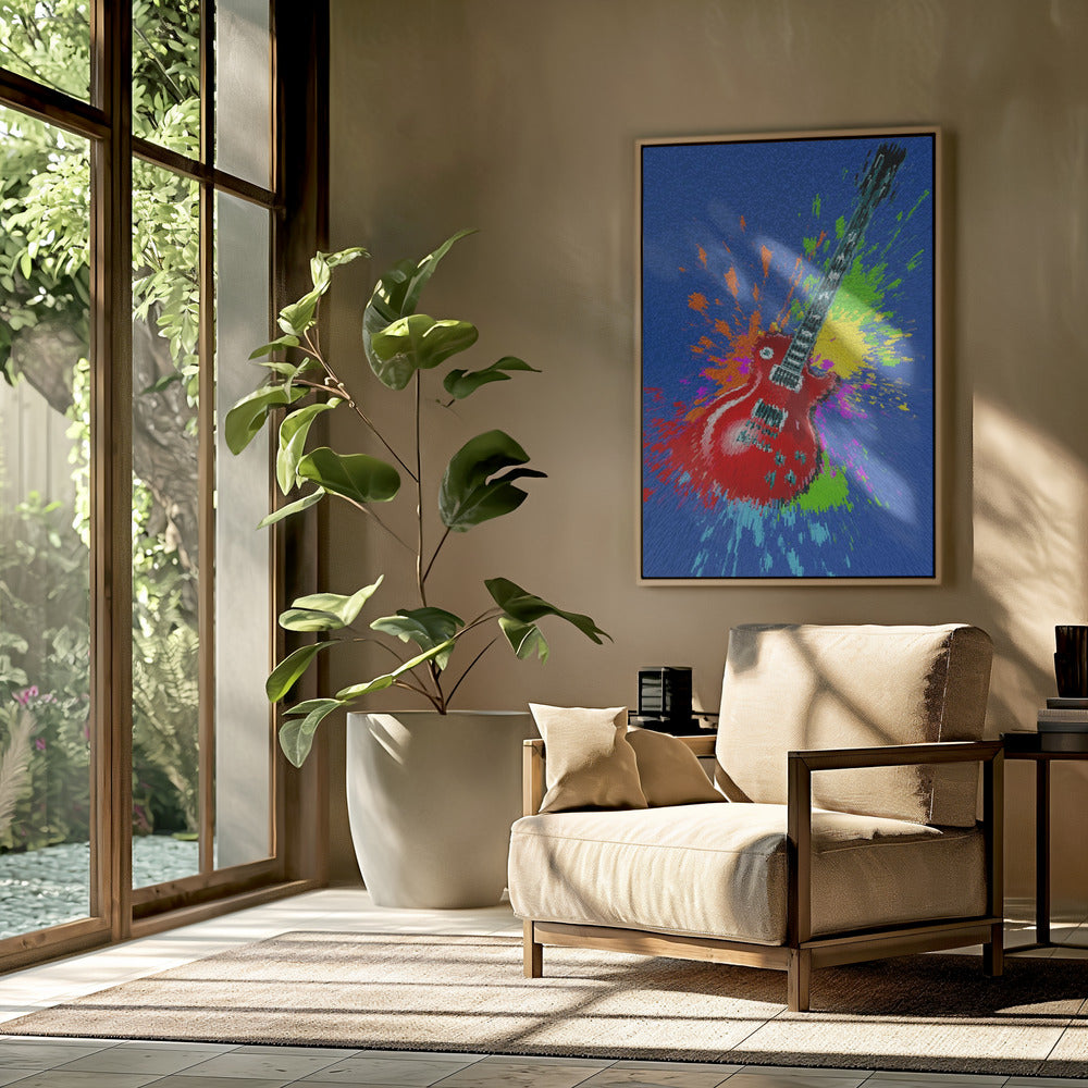 Elektrische gitaar pop-art explosie | Poster