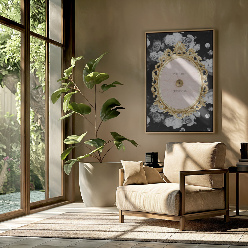 Champagnedonkere bloemenverhouding 2x3 | Poster